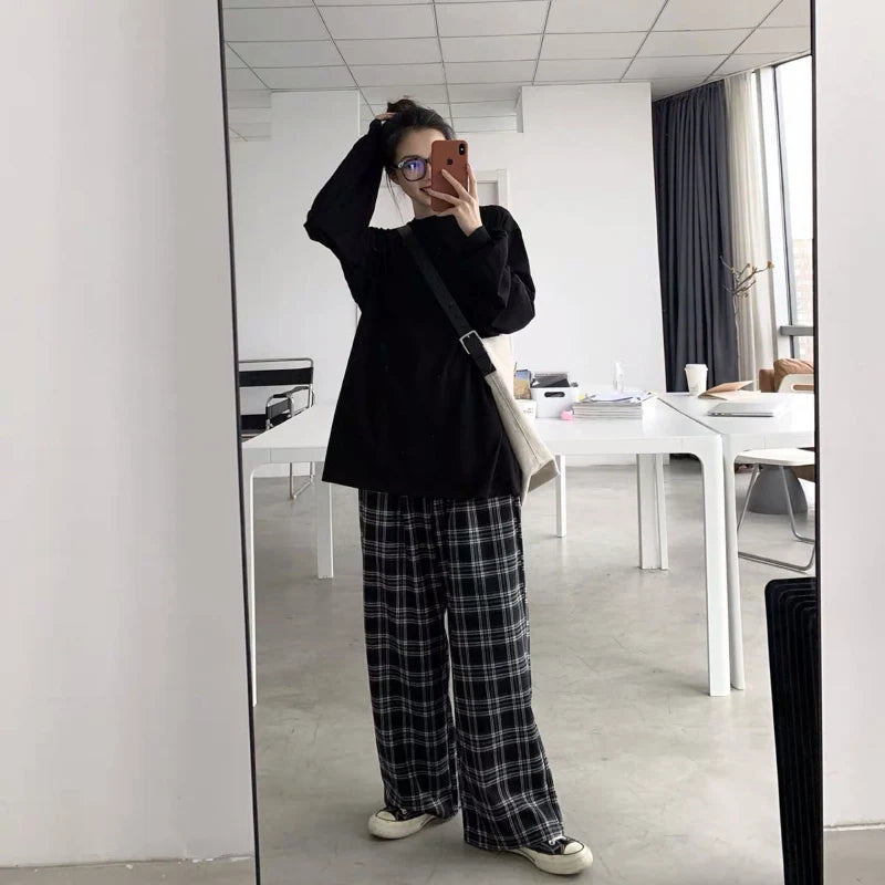 Oversize Casual Plaid Pants