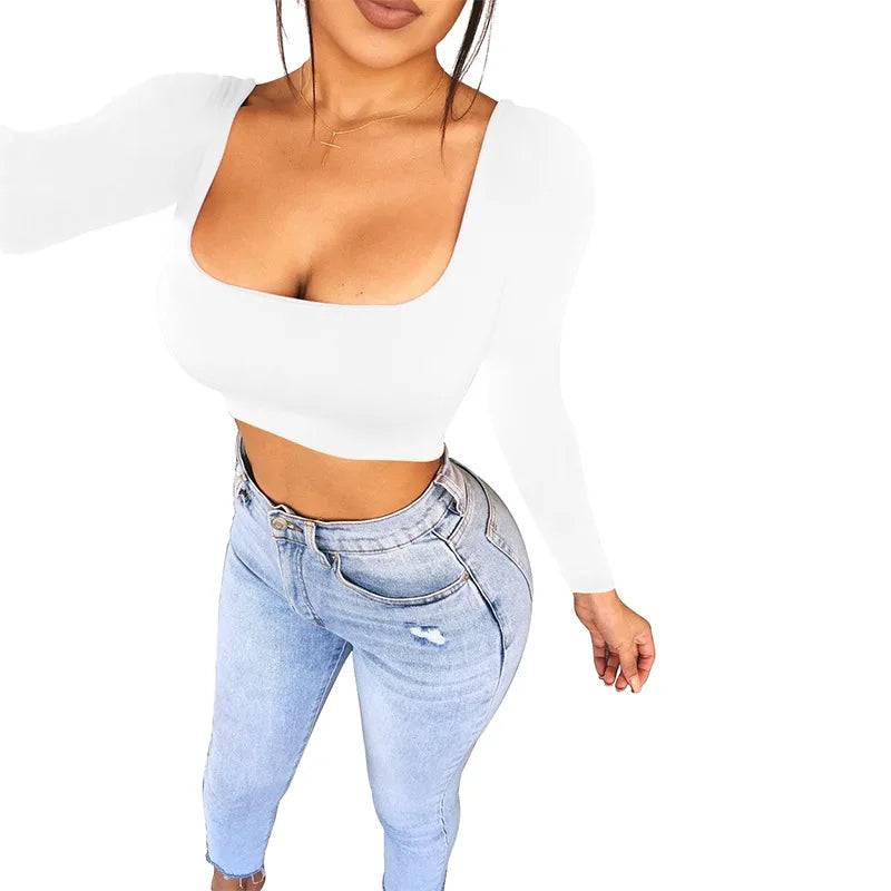 Spring Long Sleeve Crop Top