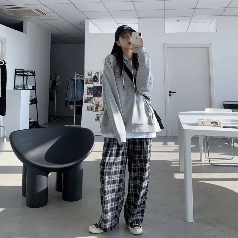 Oversize Casual Plaid Pants