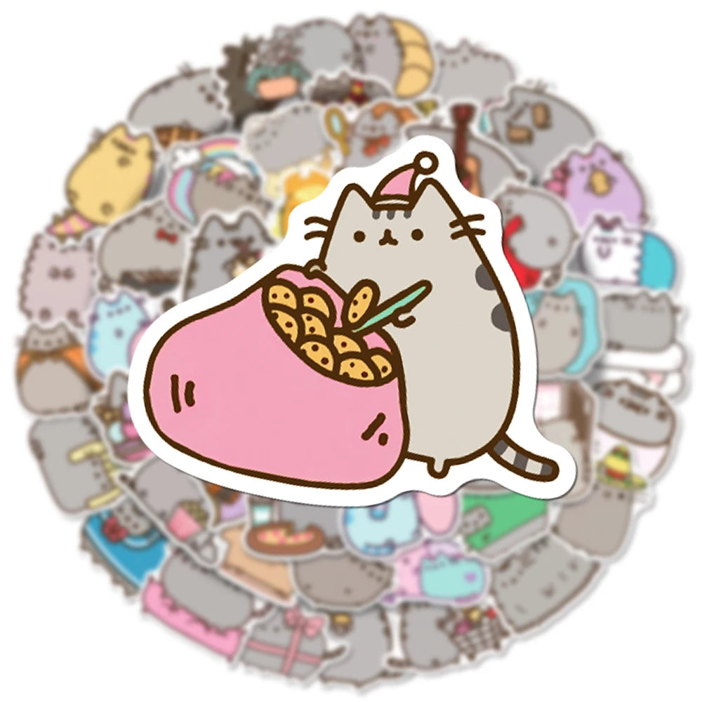 Cute Pusheen Cat Kawaii Stickers 50pcs