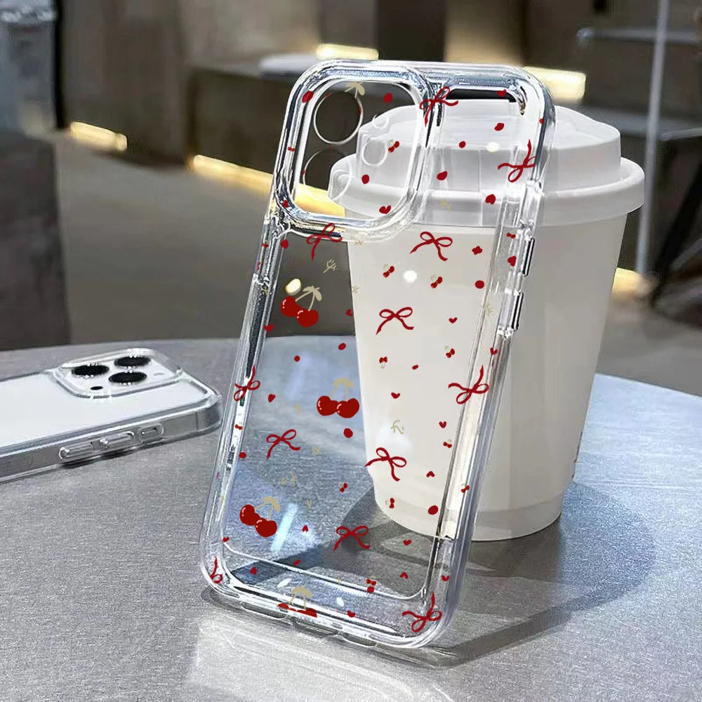 Transparent Floral Phone Case For iPhone