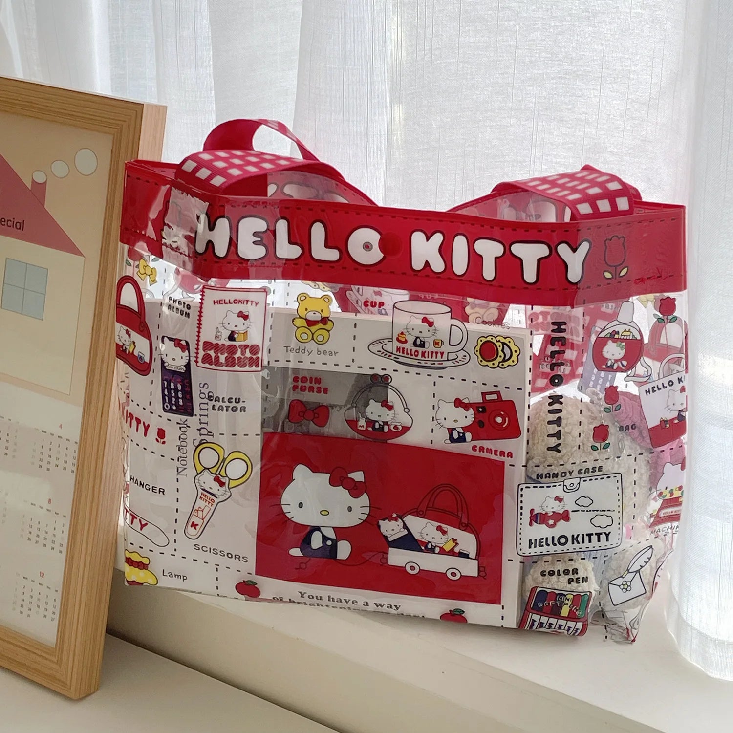 Cute Transparent Hello Kitty Handbag