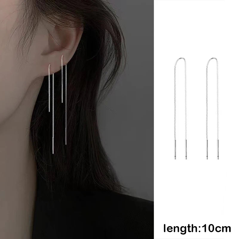 Silver Star Line Earring