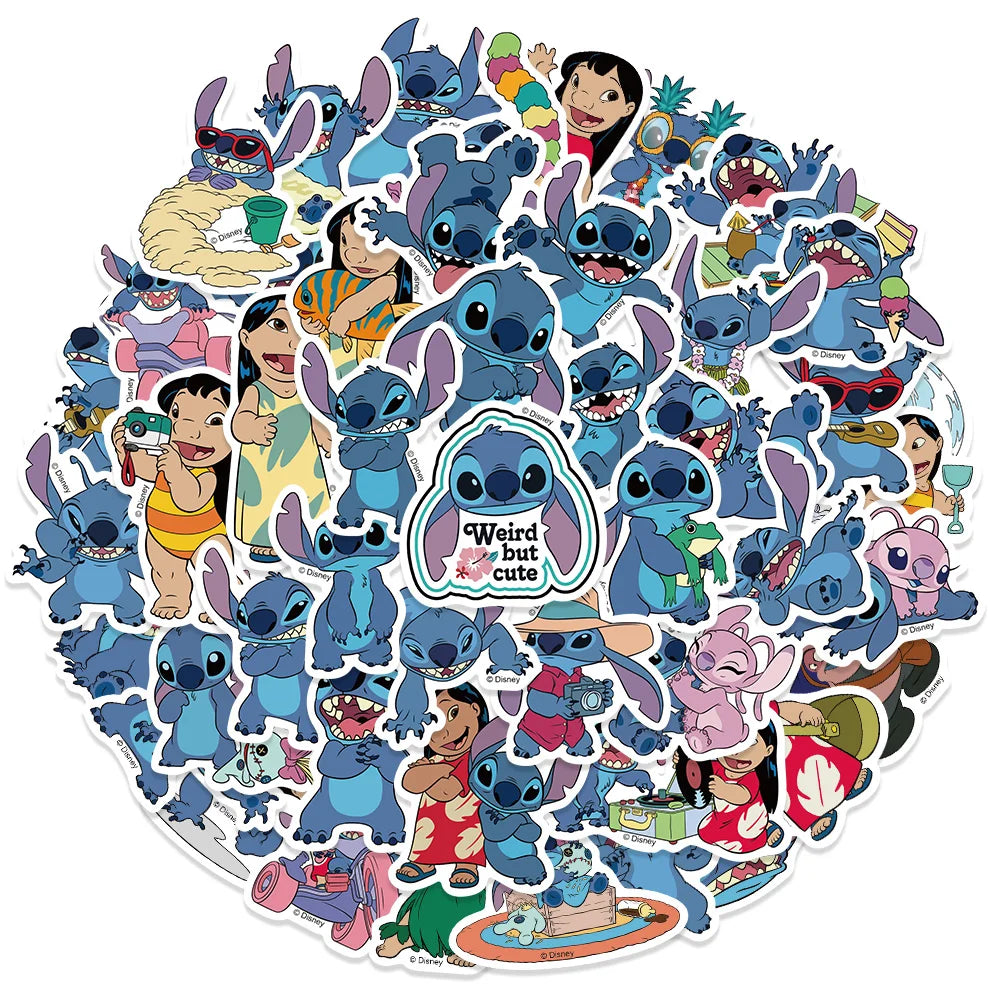 Cute Cartoon Lilo & Stitch Stickers 51pcs