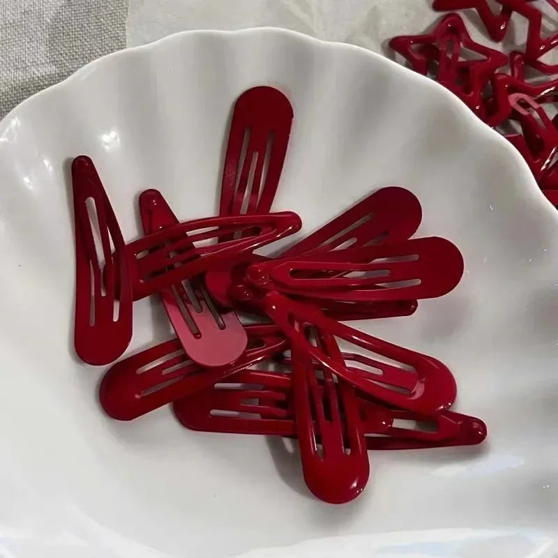 Cute Red Hair Clips 10pcs
