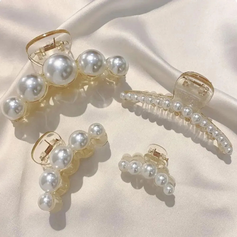 4pcs Large Pearl Hair Clip