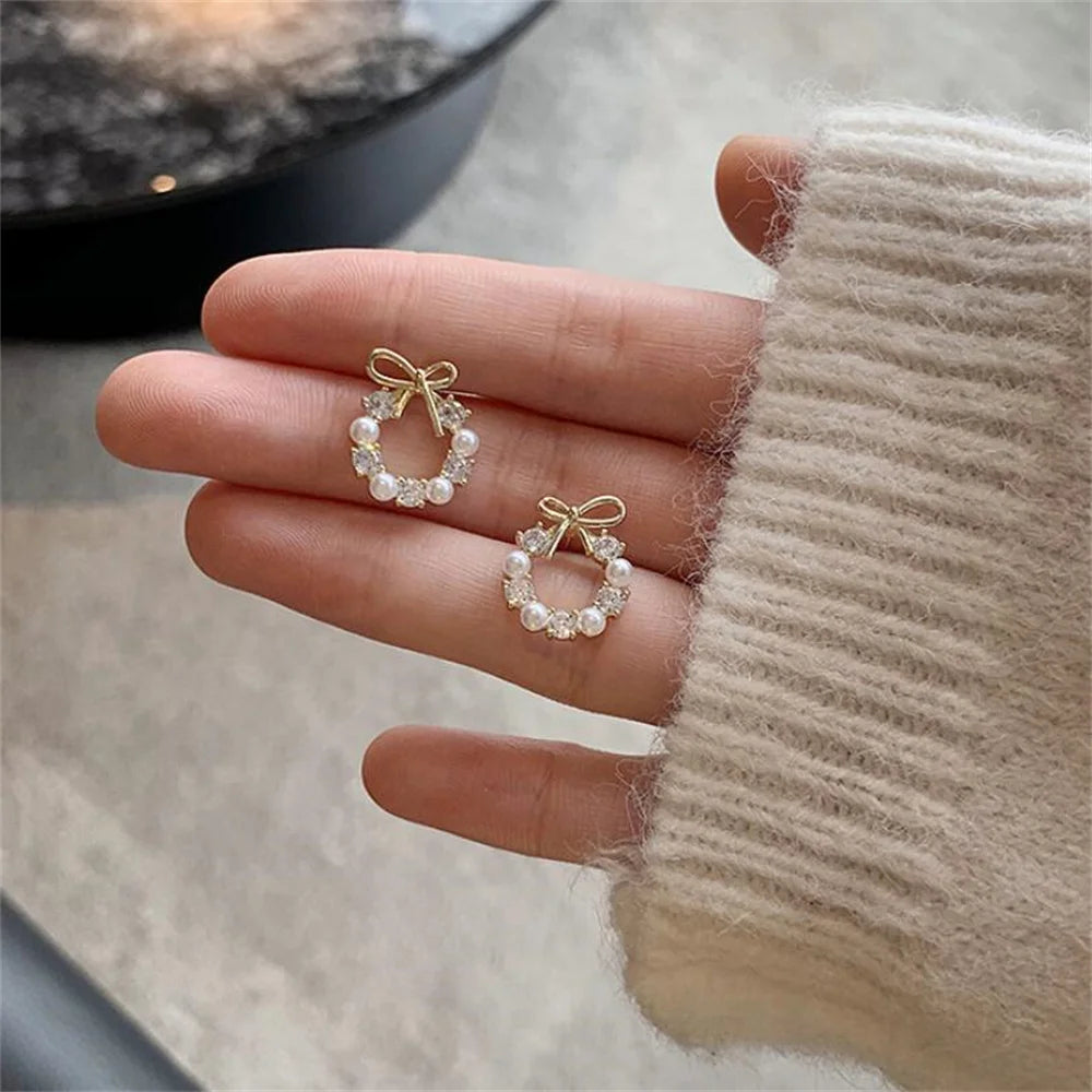 Pearl Bow Earrings