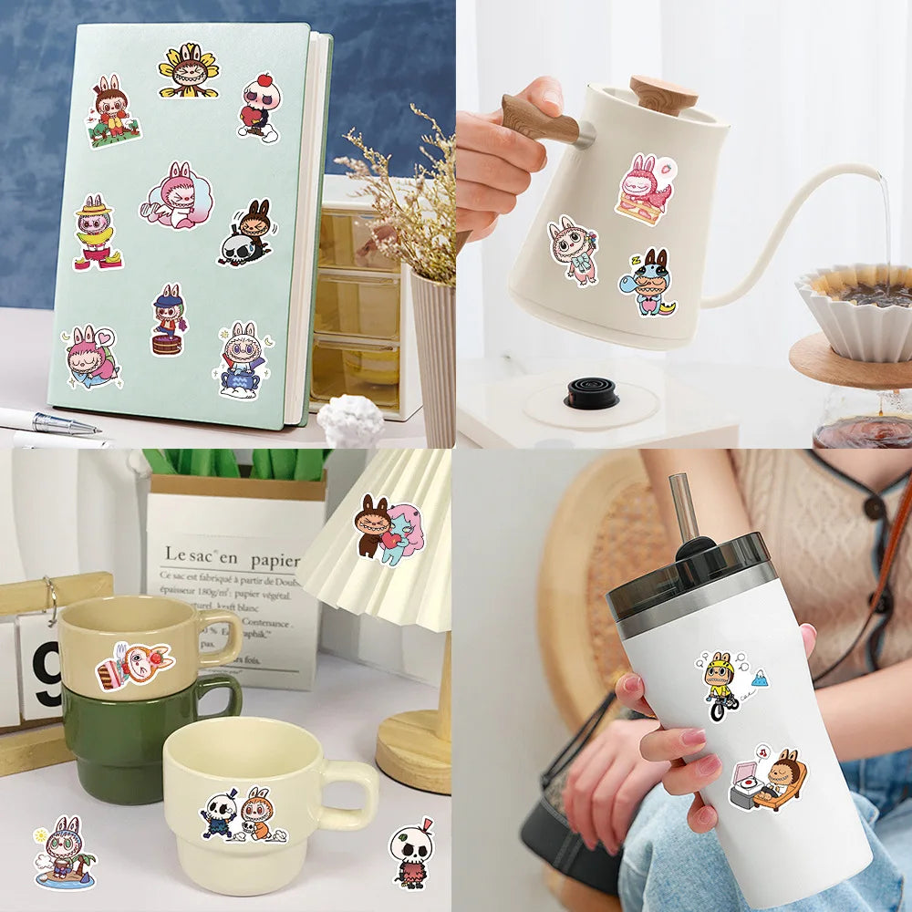 Cute Cartoon Labubu Stickers 50pcs