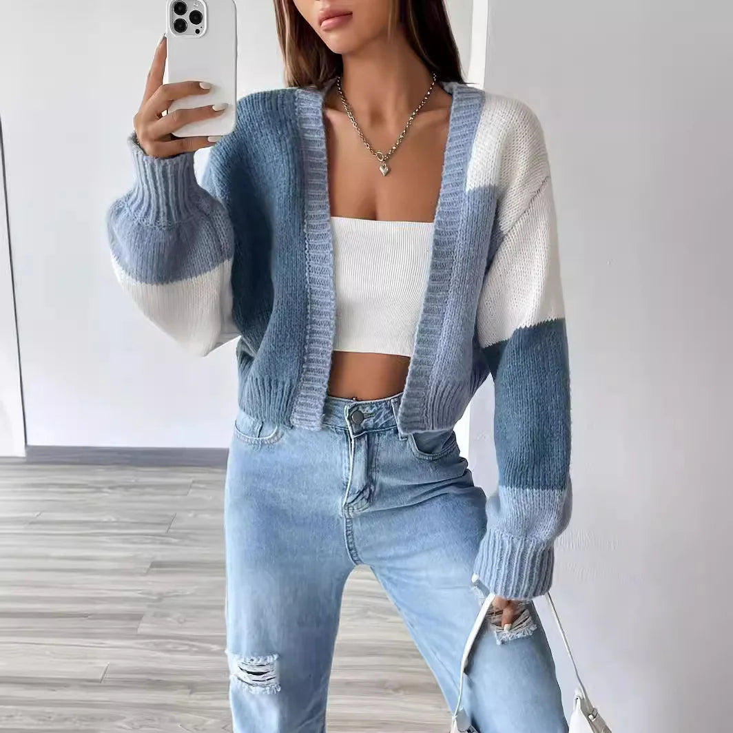 Women's Cropped Knitted Cardigan