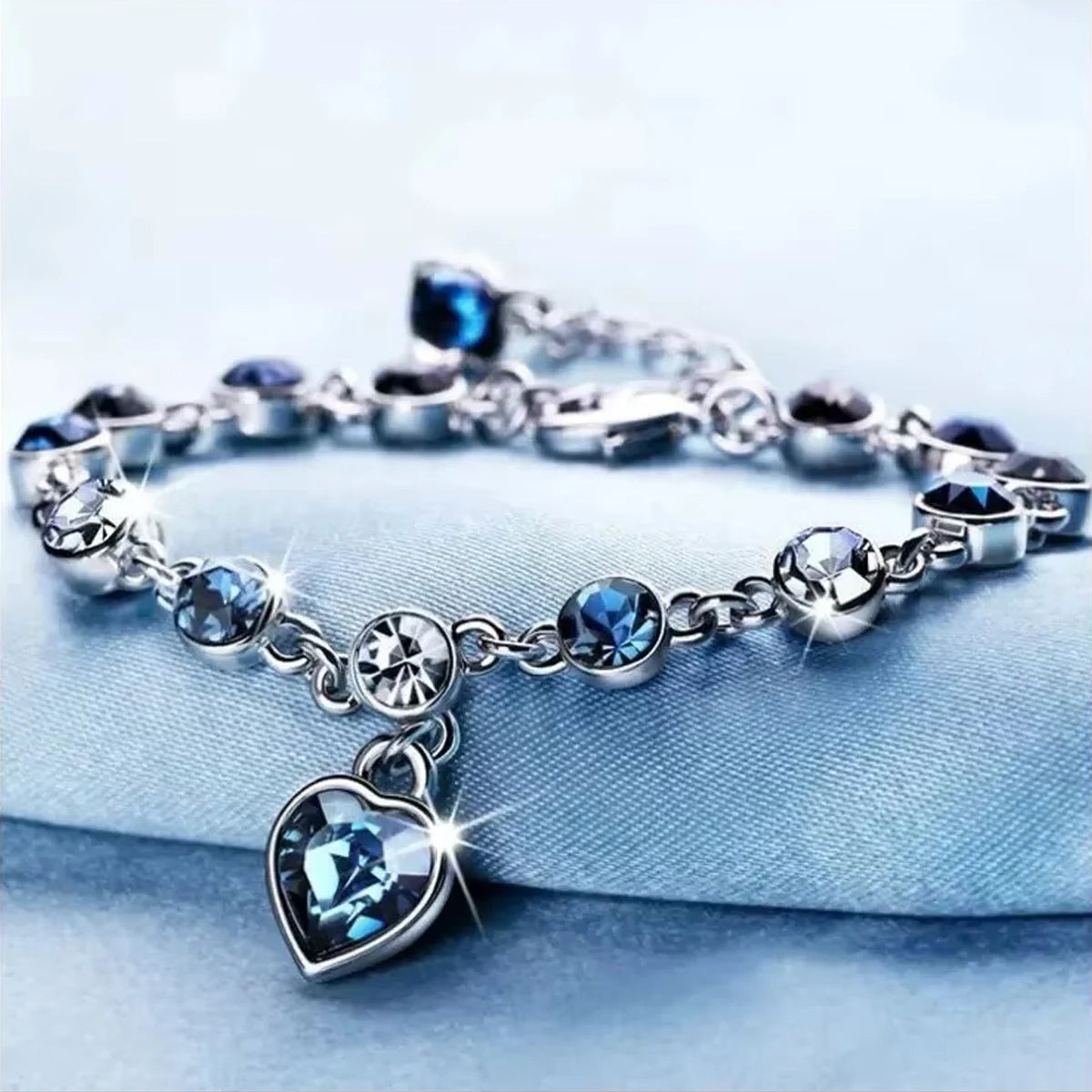 Women's Blue Silver Bracelet
