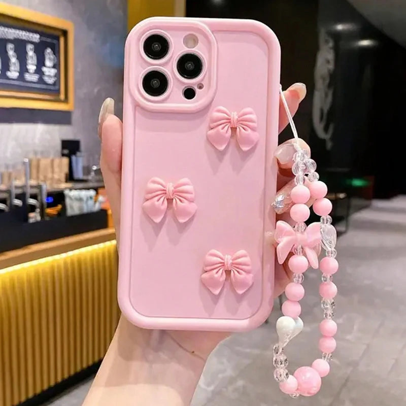 Cute 3D Bowknot Silicone Phone Case For iPhone