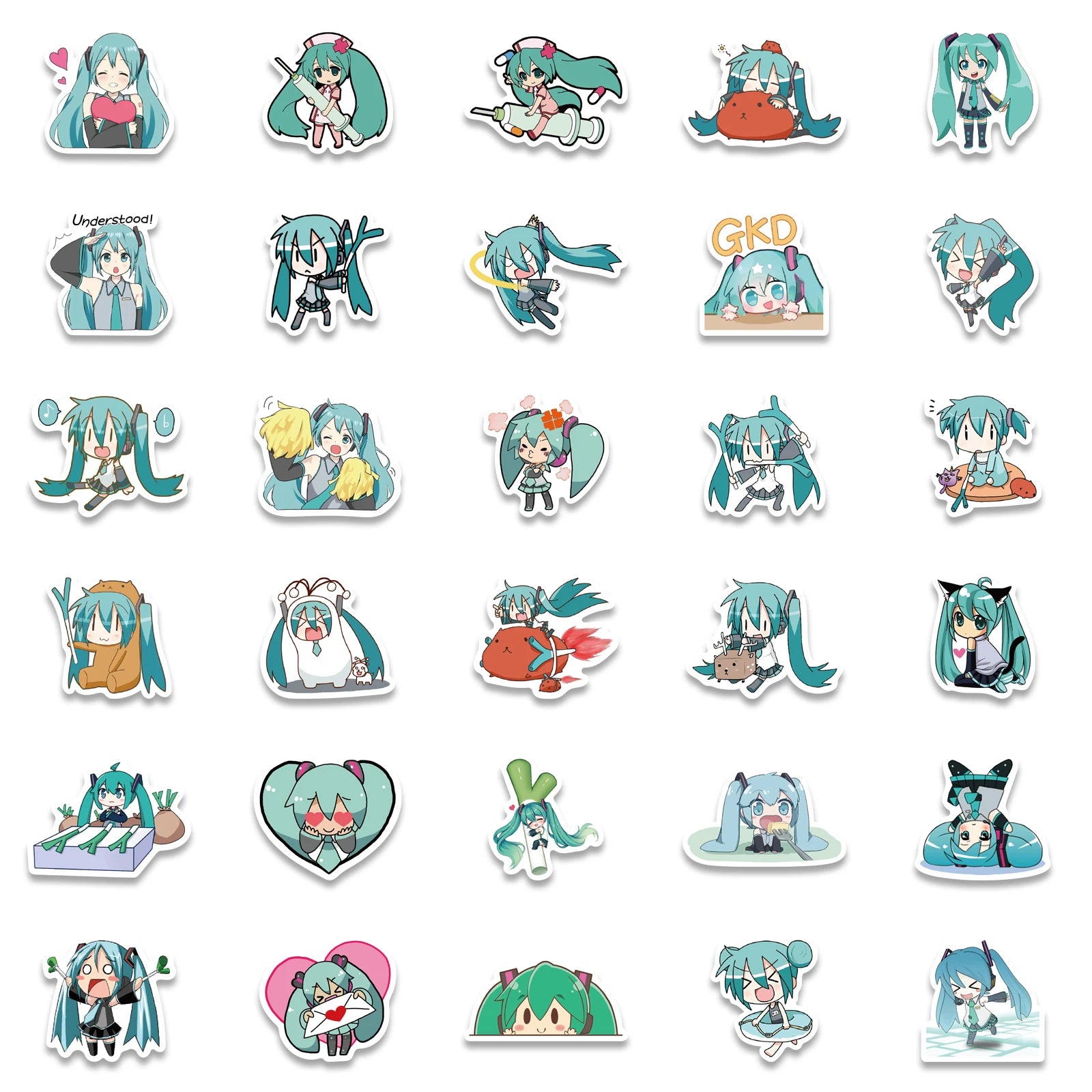 Cute Hatsune Miku Stickers 50pcs