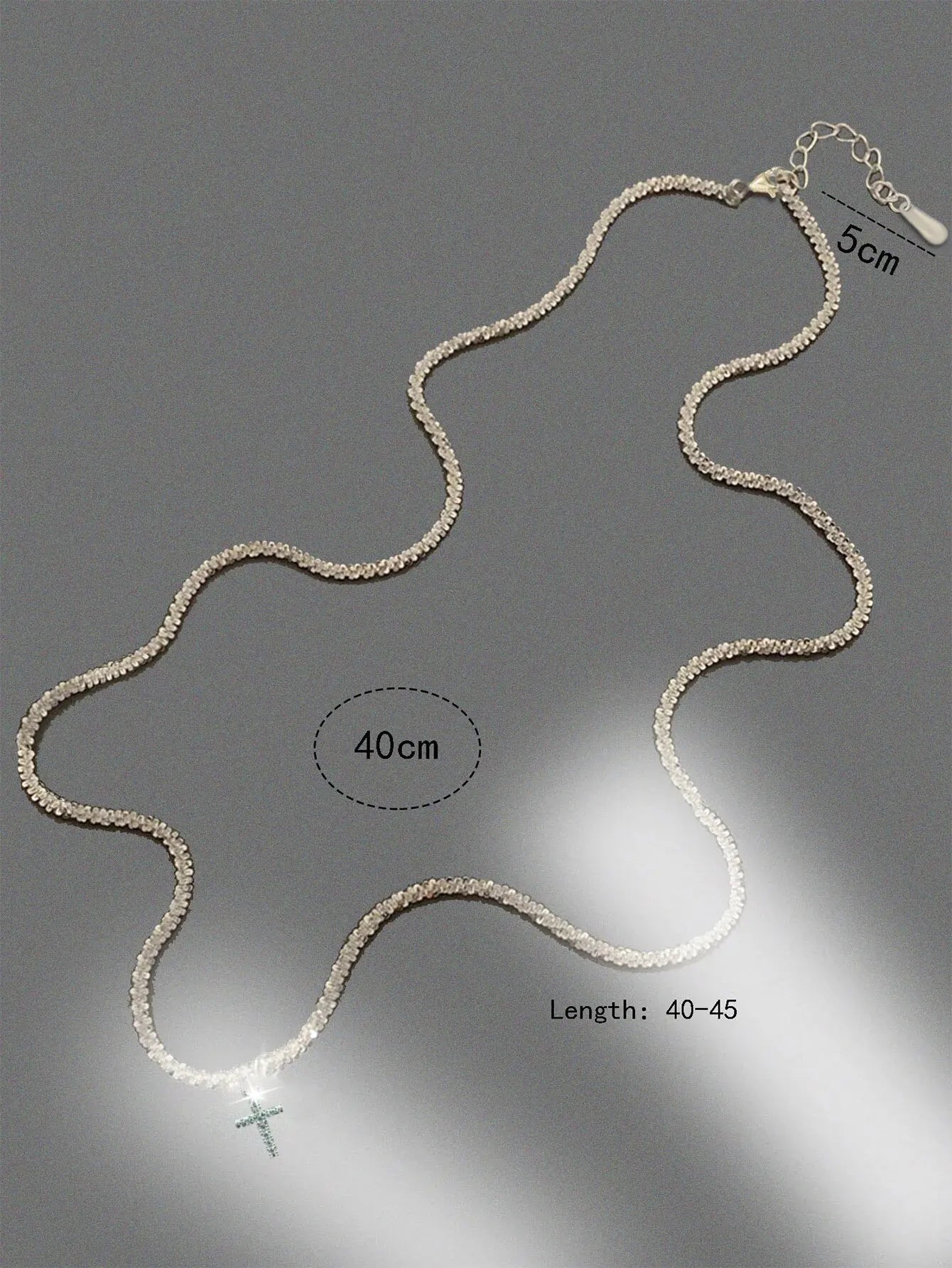Simple Sparkling Cross Necklace