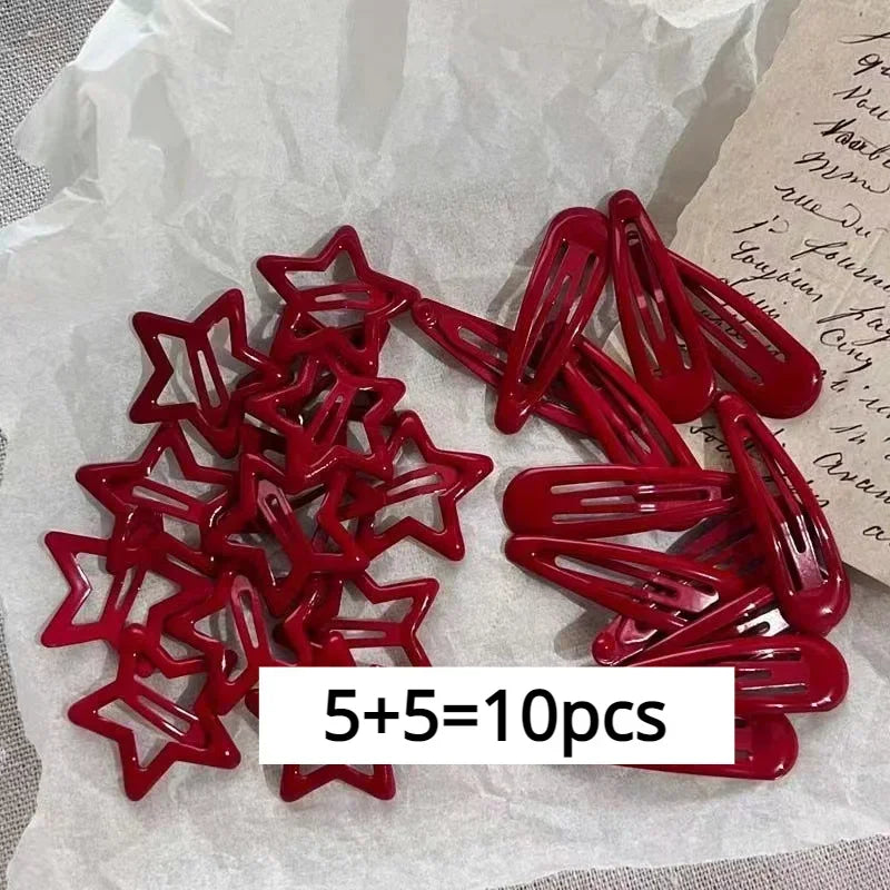 Cute Red Hair Clips 10pcs