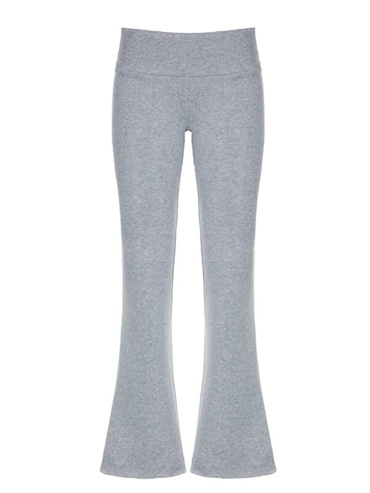 Casual Flared Low Rise Trousers