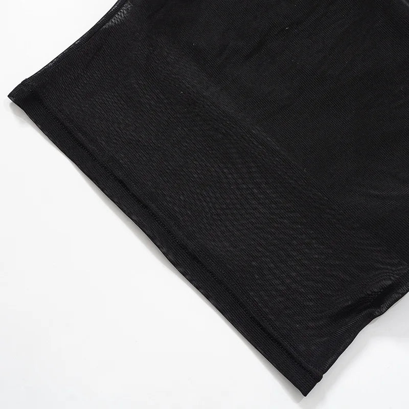 Mesh Corset Black Crop Top