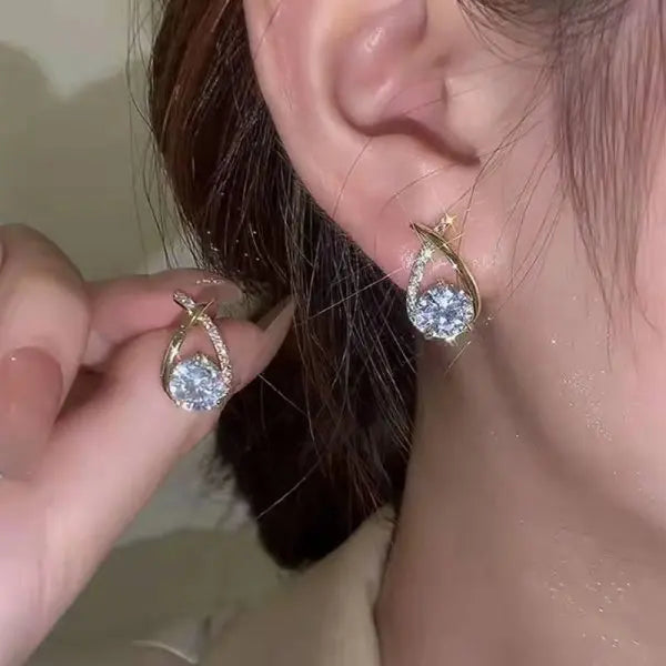 Leaf Flower Stud Pearl Earrings