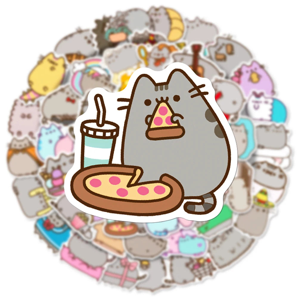 Cute Pusheen Cat Kawaii Stickers 50pcs