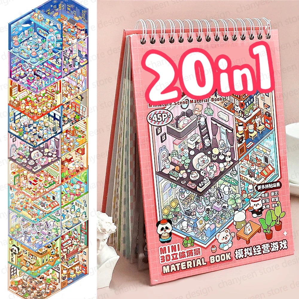 Cute 3D Landscape Sticker Book