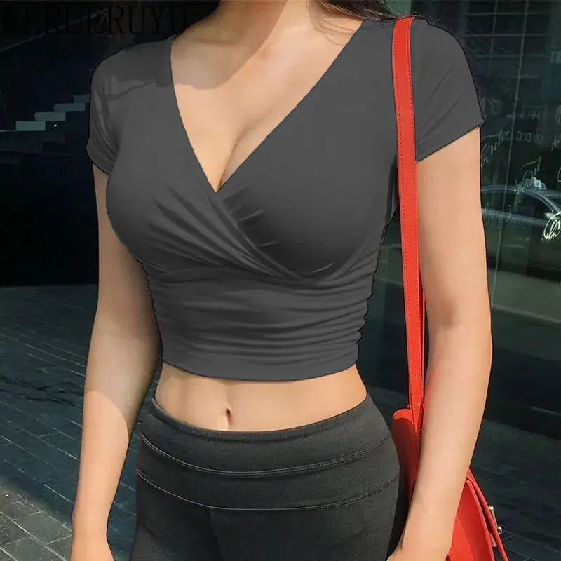 Sexy V-neck Crop Top