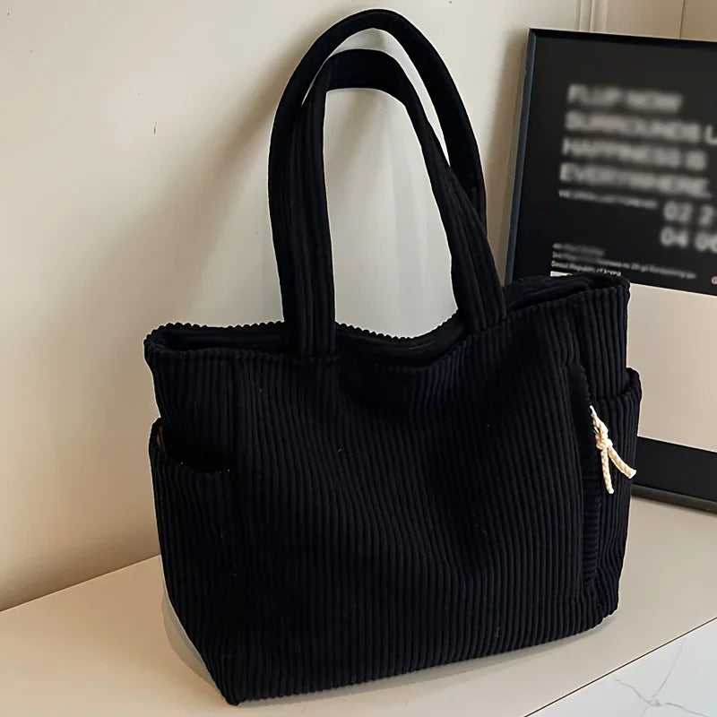 Casual Corduroy Handbag