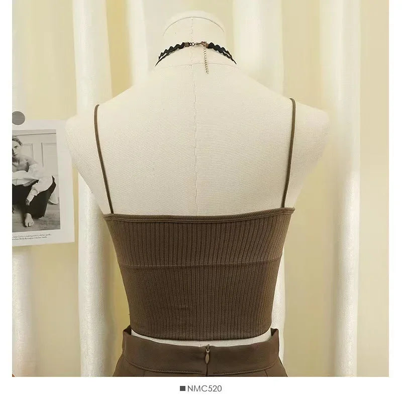 Women Brown Sexy Tank Top