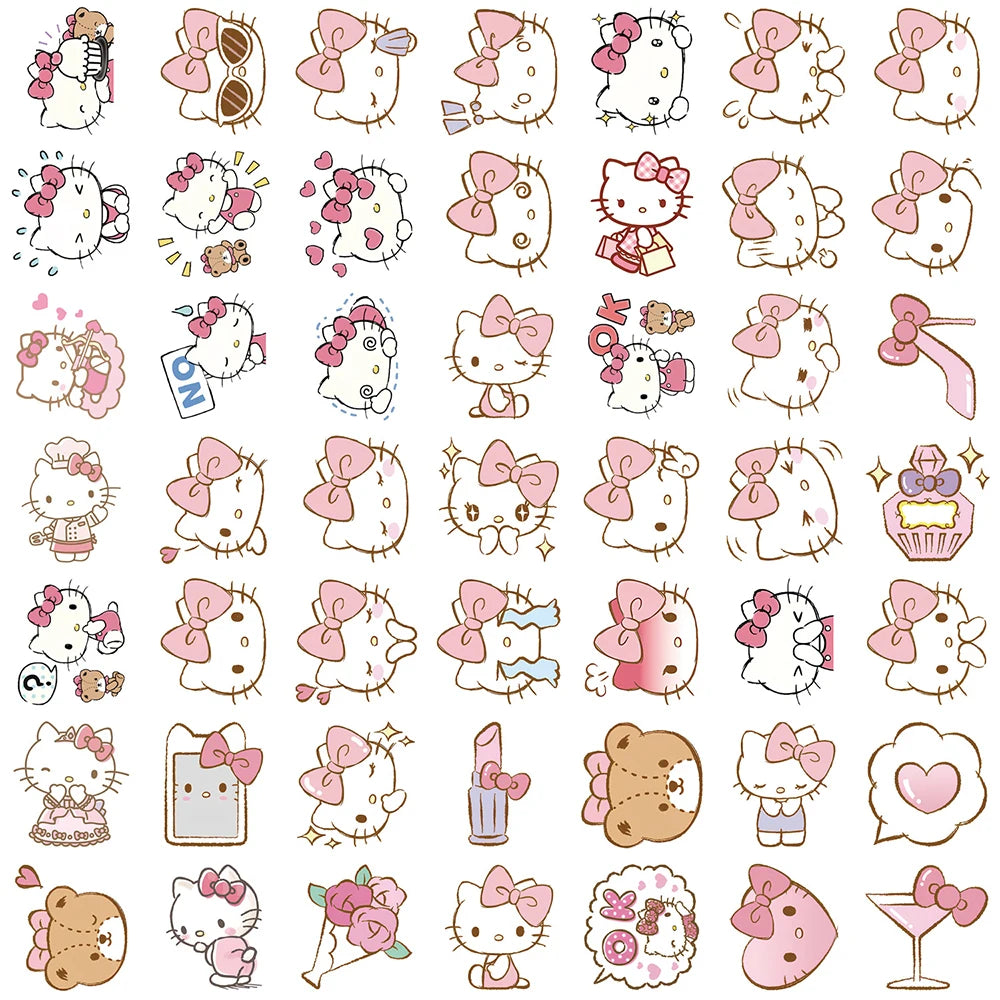 Cute Pink Hello Kitty Stickers