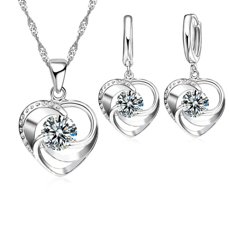 Sterling Silver Necklace & Earrings Set