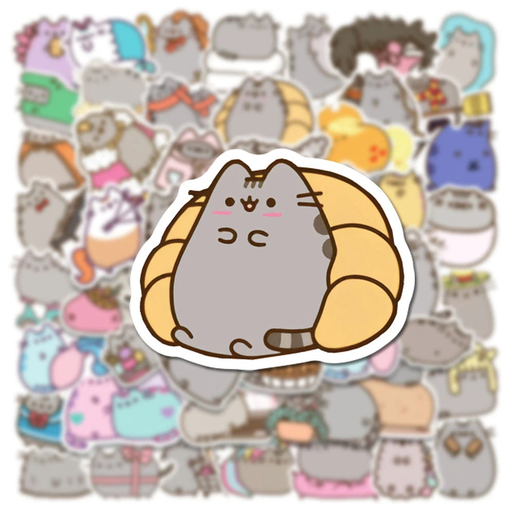 Cute Pusheen Cat Kawaii Stickers 50pcs
