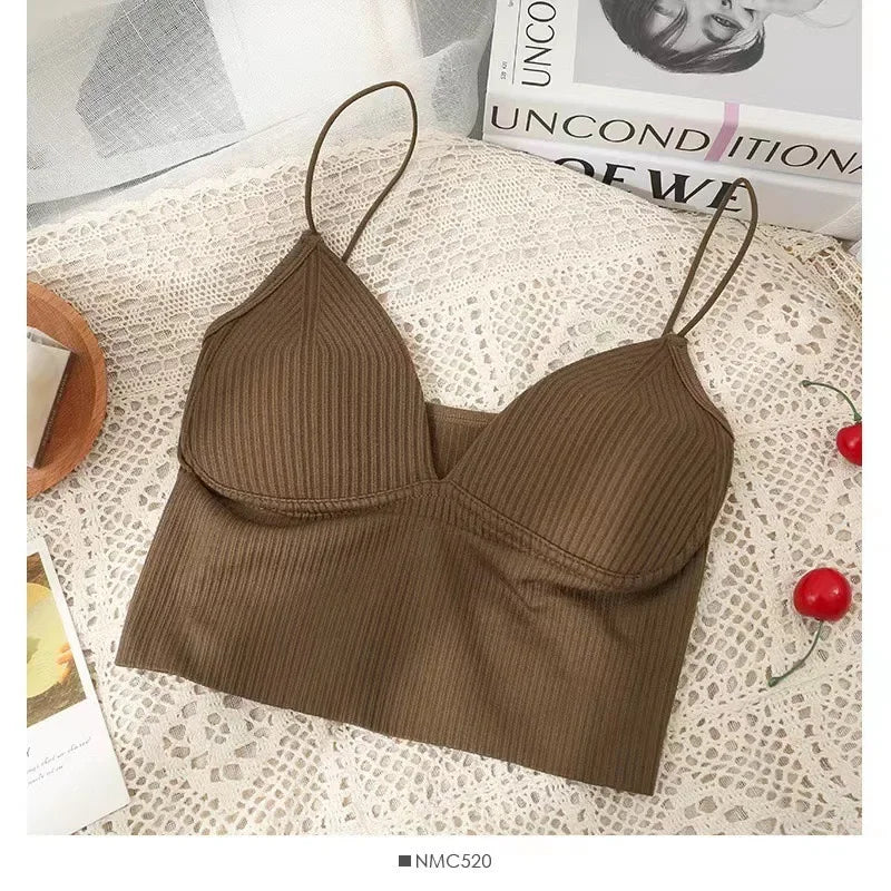 Women Brown Sexy Tank Top