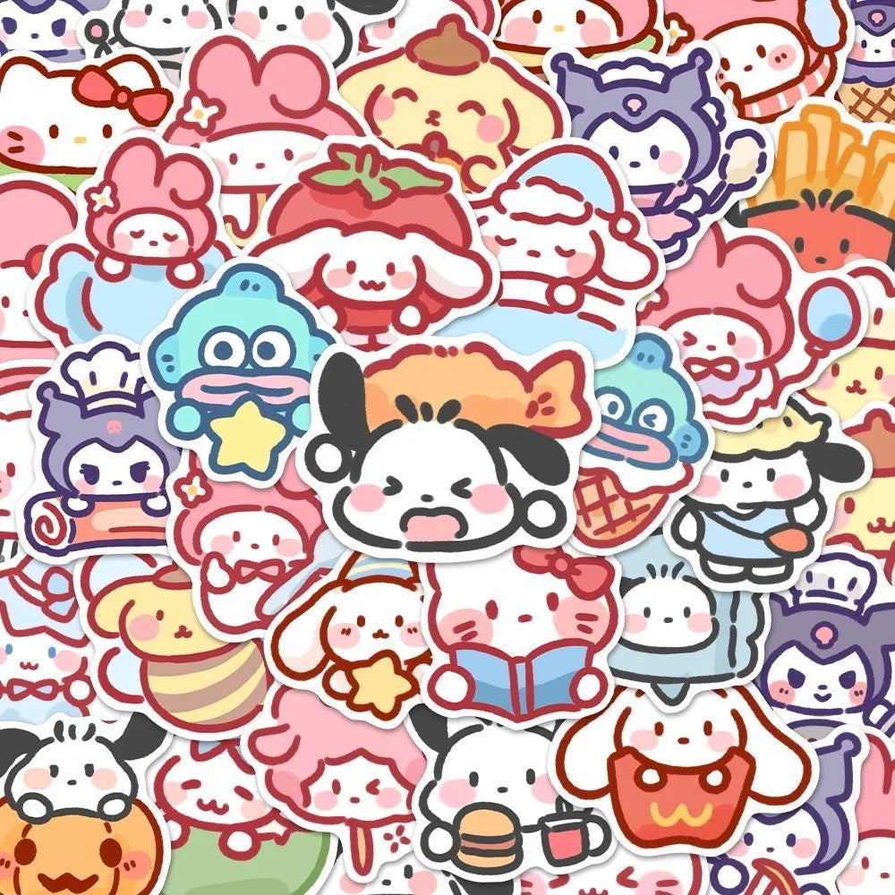 Cute Cartoon Sanrio Stickers 100pcs