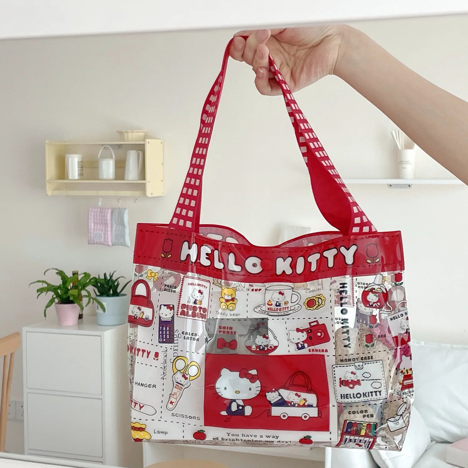 Cute Transparent Hello Kitty Handbag