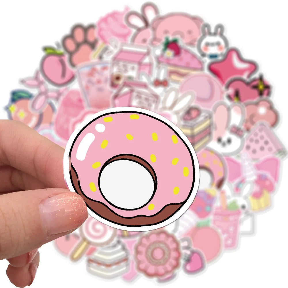 Cute Aesthetic Pink Stickers 50pcs
