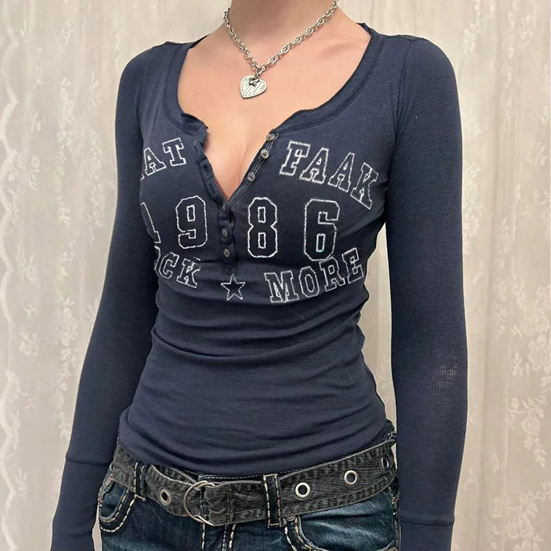 Long Sleeve Lettered Shirt