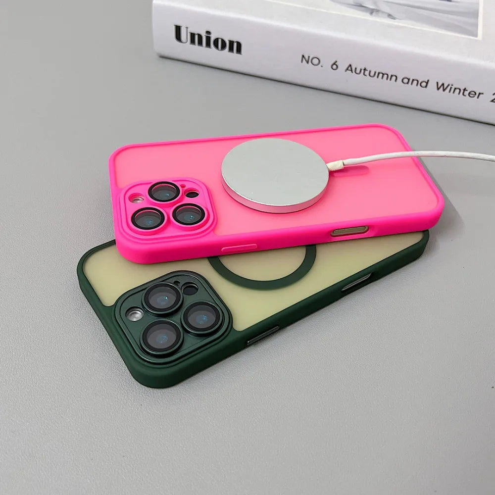 Magnetic Wireless Charge Translucent Case For iPhone