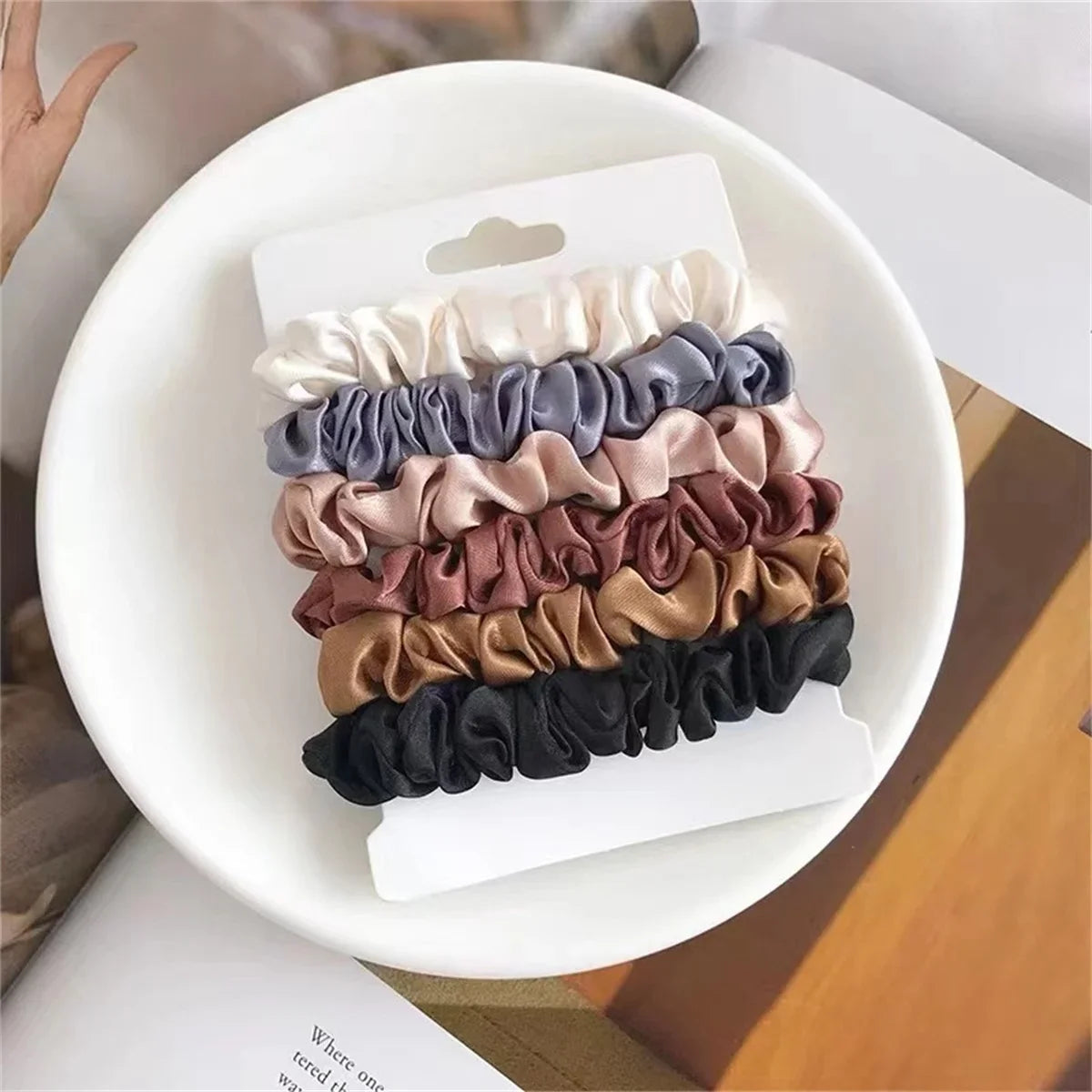 6pcs Satin Hair Scrunchies