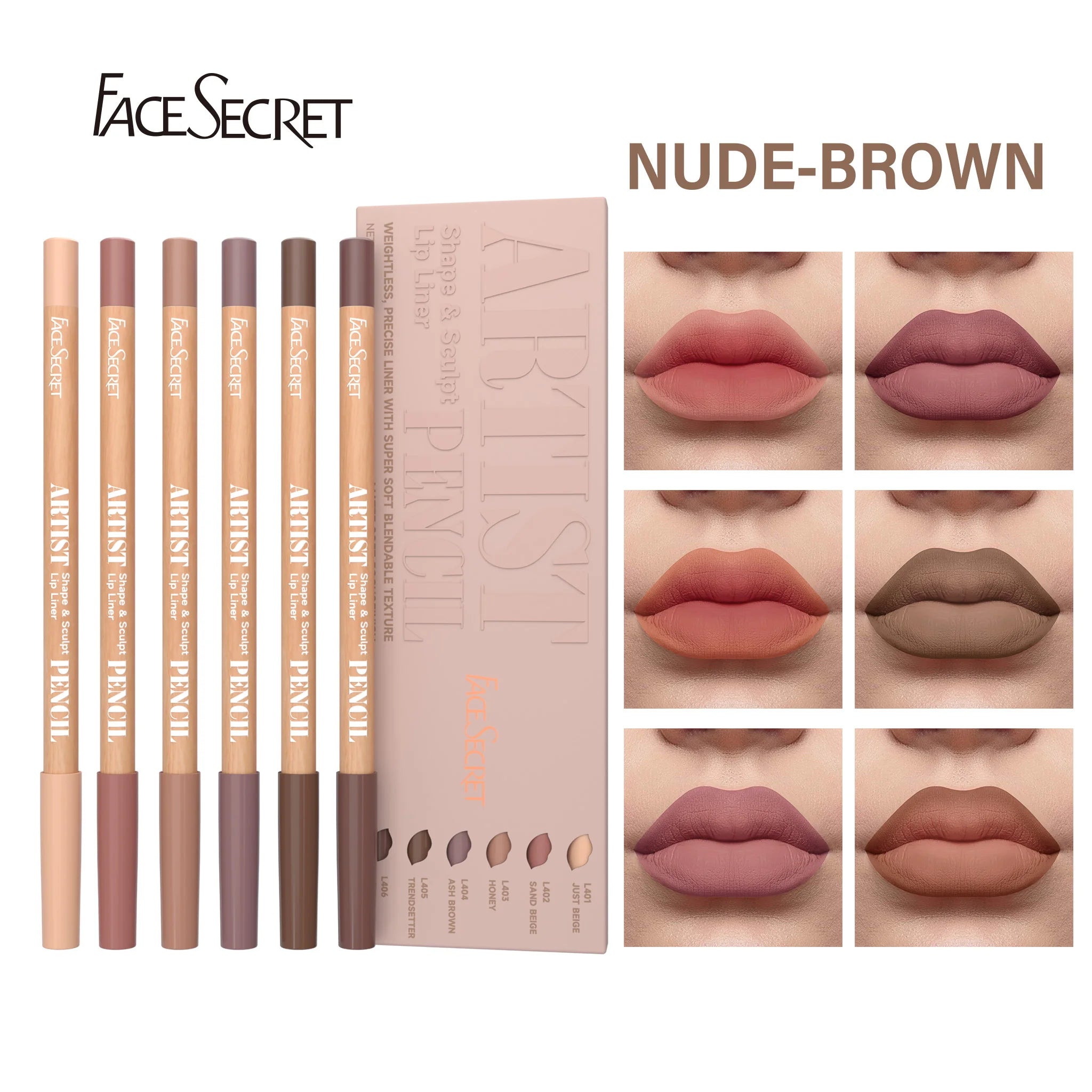 Face Secret Artist Shape Sculpt Lip Liner Pencil Set