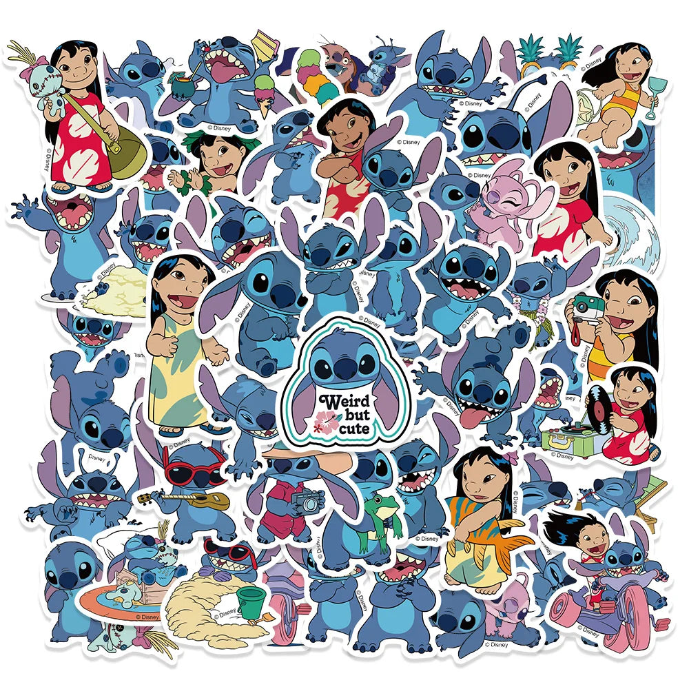 Cute Cartoon Lilo & Stitch Stickers 51pcs