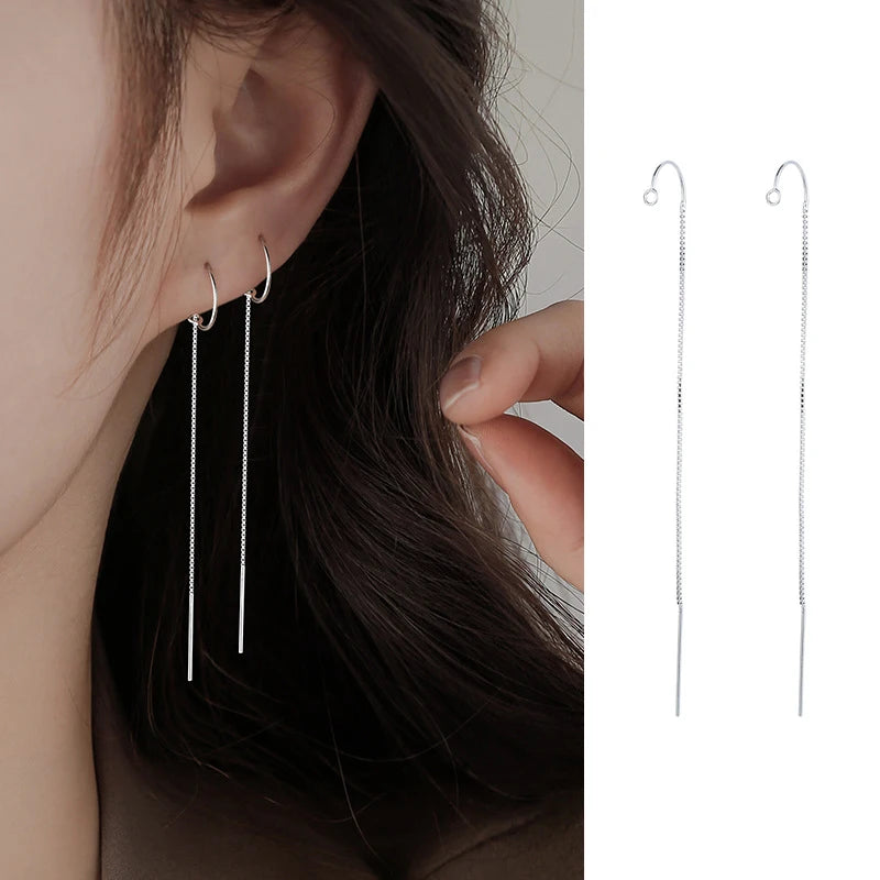 Silver Star Line Earring