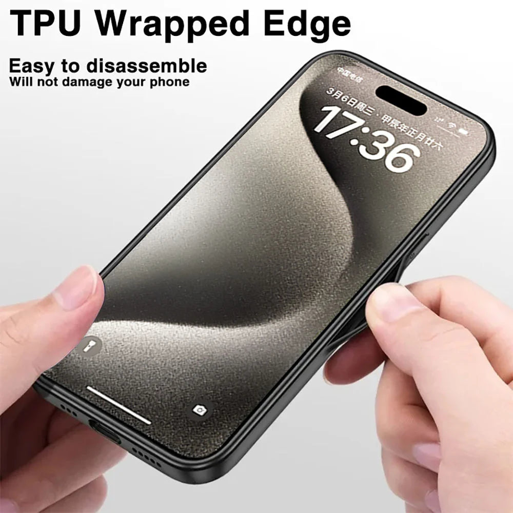 Leather Magnetic Wireless Charging Cover Phone Case