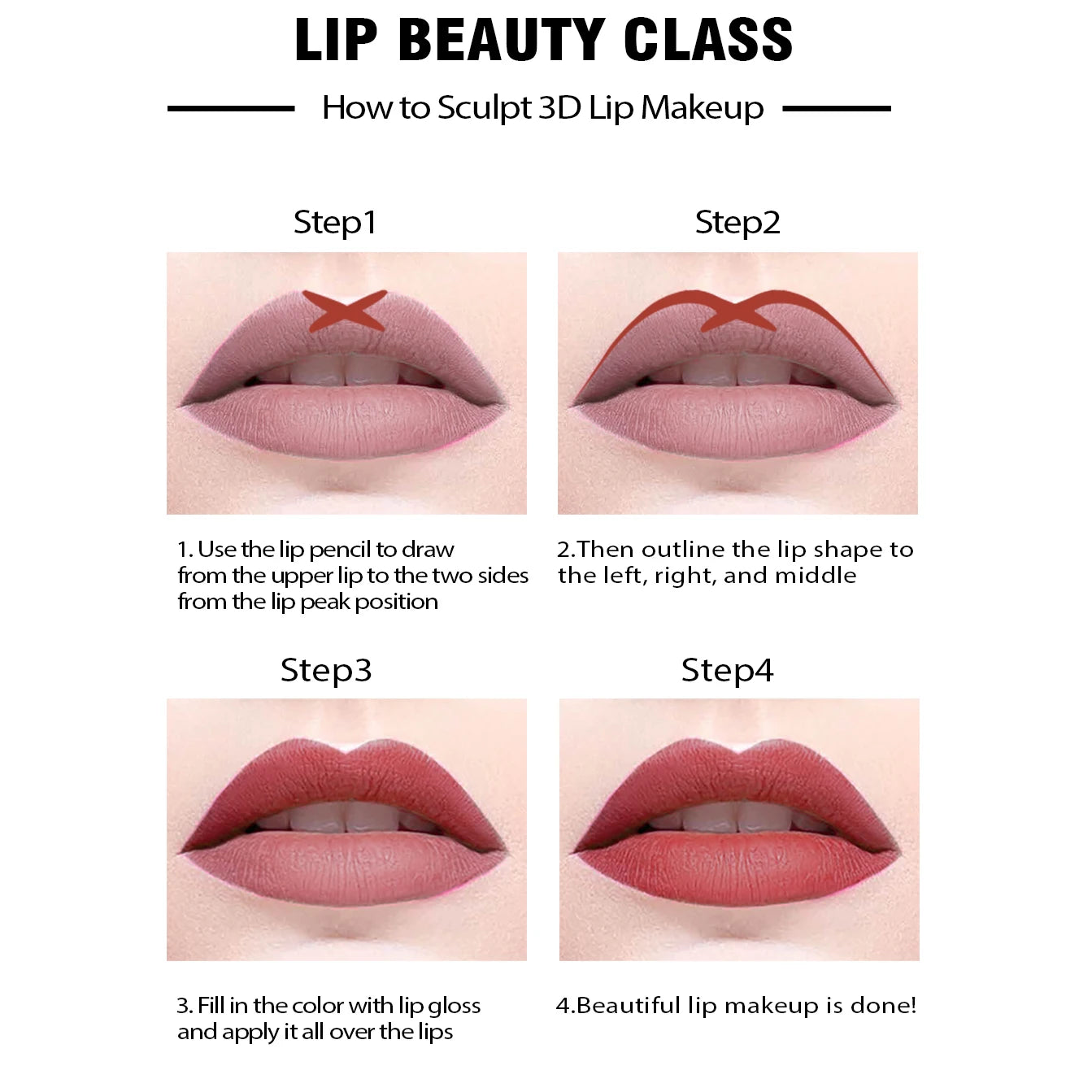 Nude Matte Waterproof Lipliner Pencil