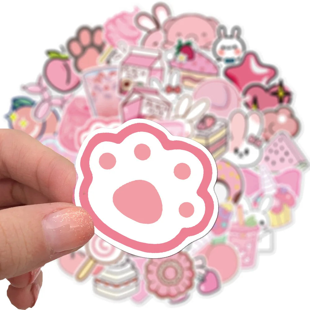 Cute Aesthetic Pink Stickers 50pcs