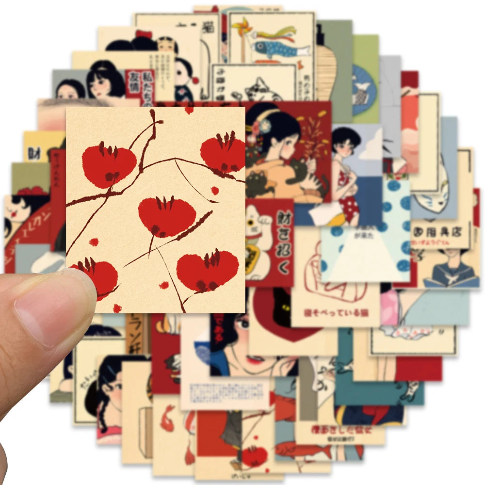 Vintage Classic Japanese Anime Stickers 50pcs