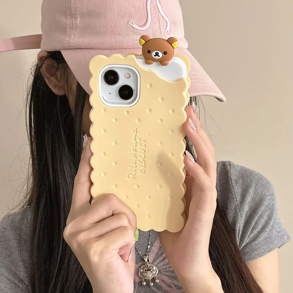 Sandwich Biscuit Bear Phone Case For iPhone