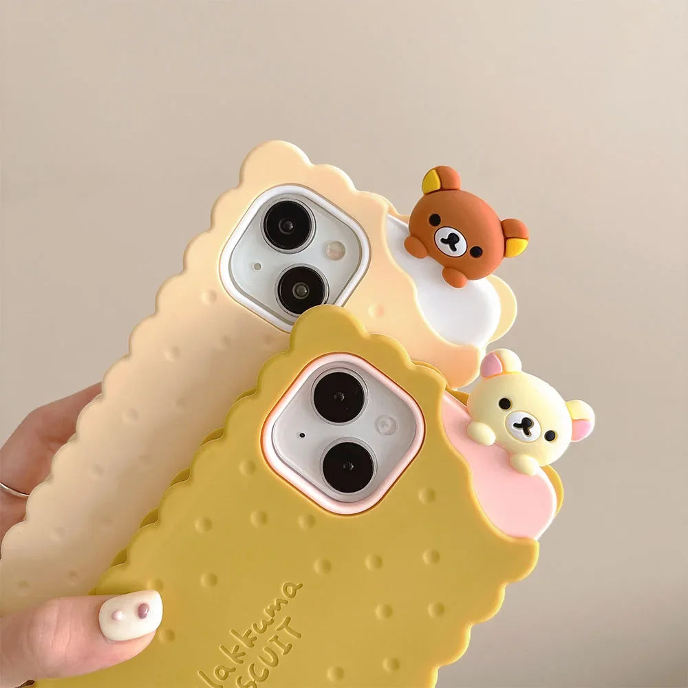 Sandwich Biscuit Bear Phone Case For iPhone