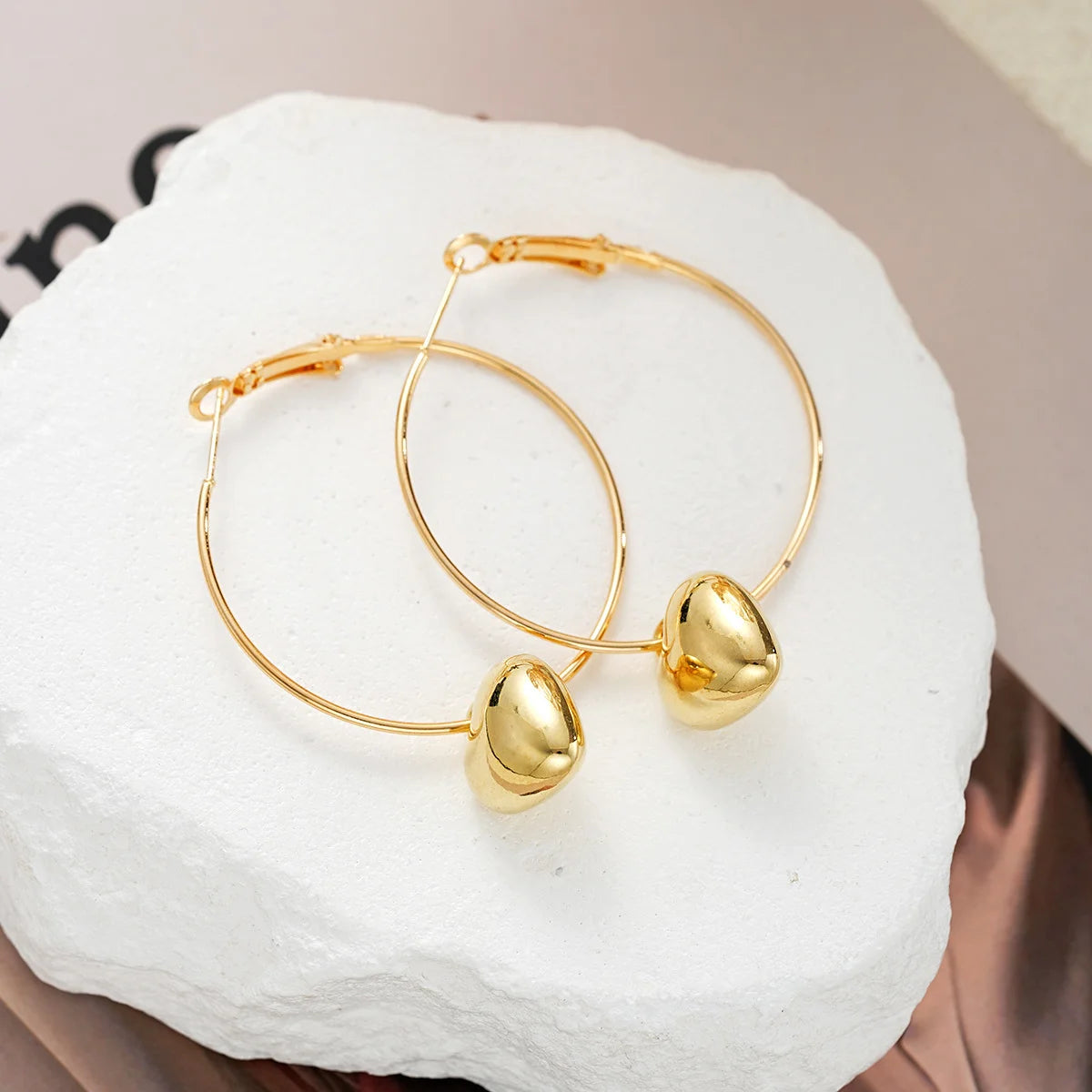 Heart Pendant Drop Earrings