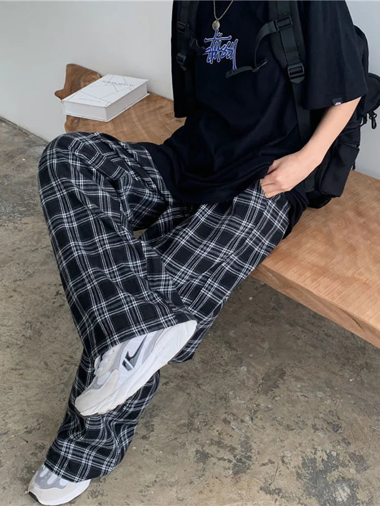 Oversize Casual Plaid Pants