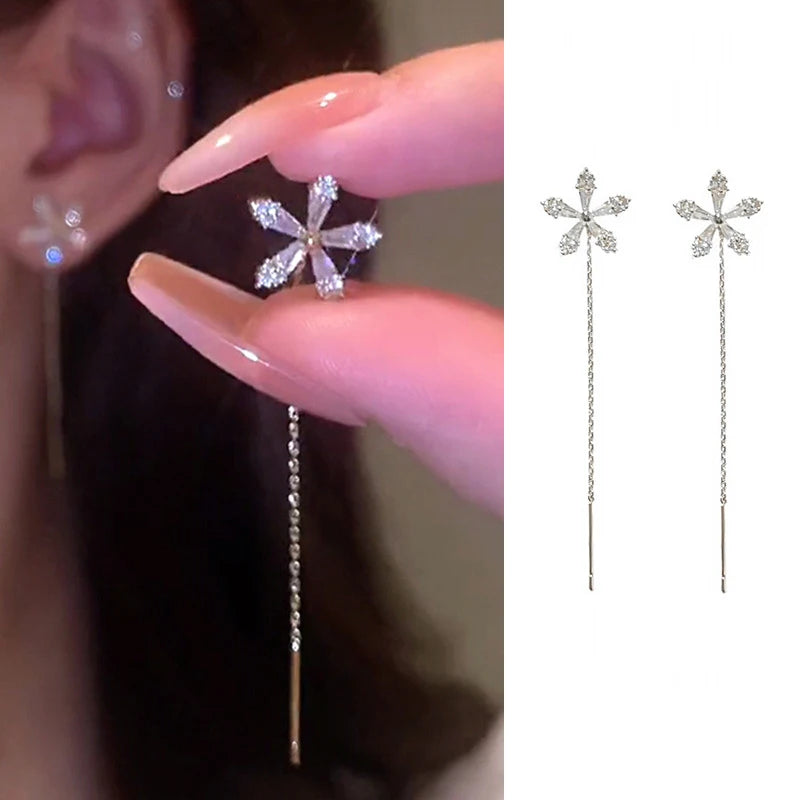 Silver Star Line Earring