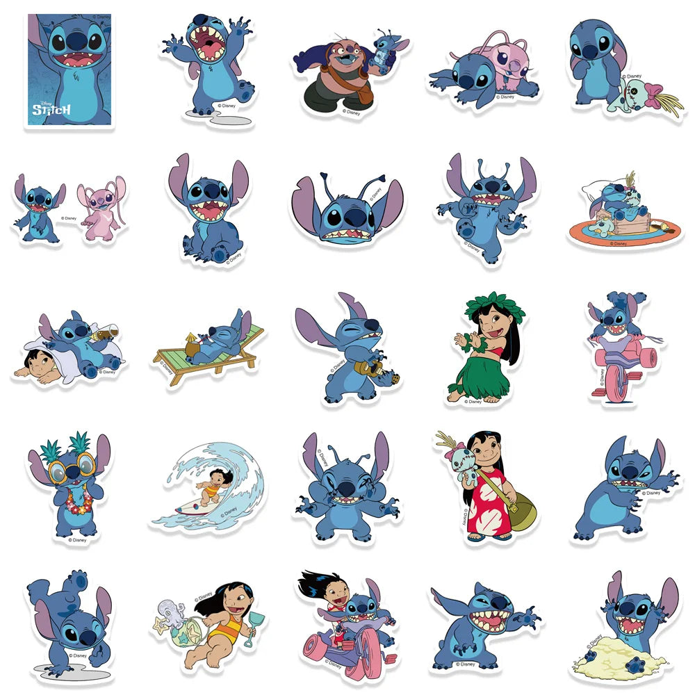 Cute Cartoon Lilo & Stitch Stickers 51pcs