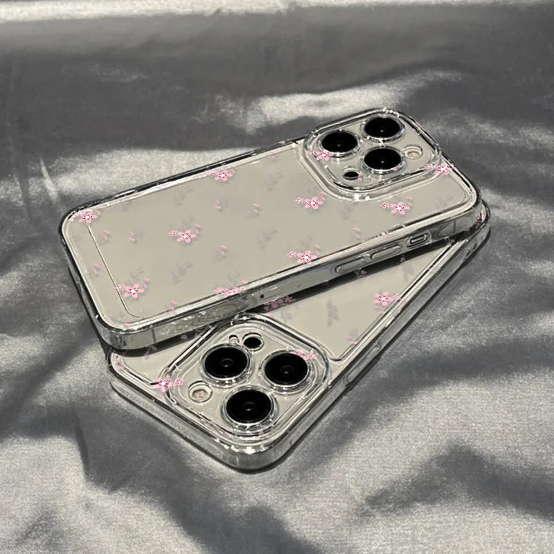 Transparent Floral Phone Case For iPhone